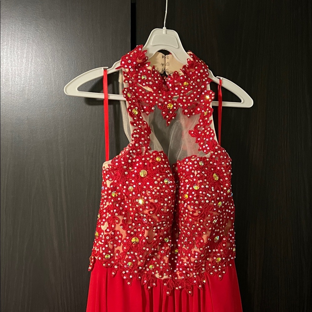 GRAD DRESS Angela & Alison Red Dress with shimmer